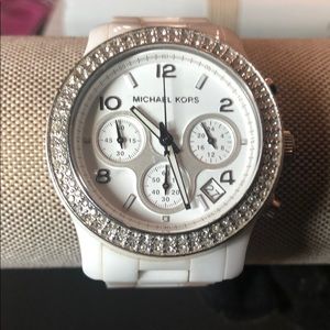 Authentic White Ceramic Michael Kors Watch